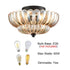 3-light Modern Black Metal with Scalloped Amber Glass Shade Semi Flush Mount Ceiling Light for Hallway